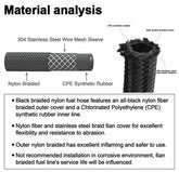 10/16/20/32FT 8AN CPE Fuel line Hose Braided Nylon Stainless Steel Oil Gas